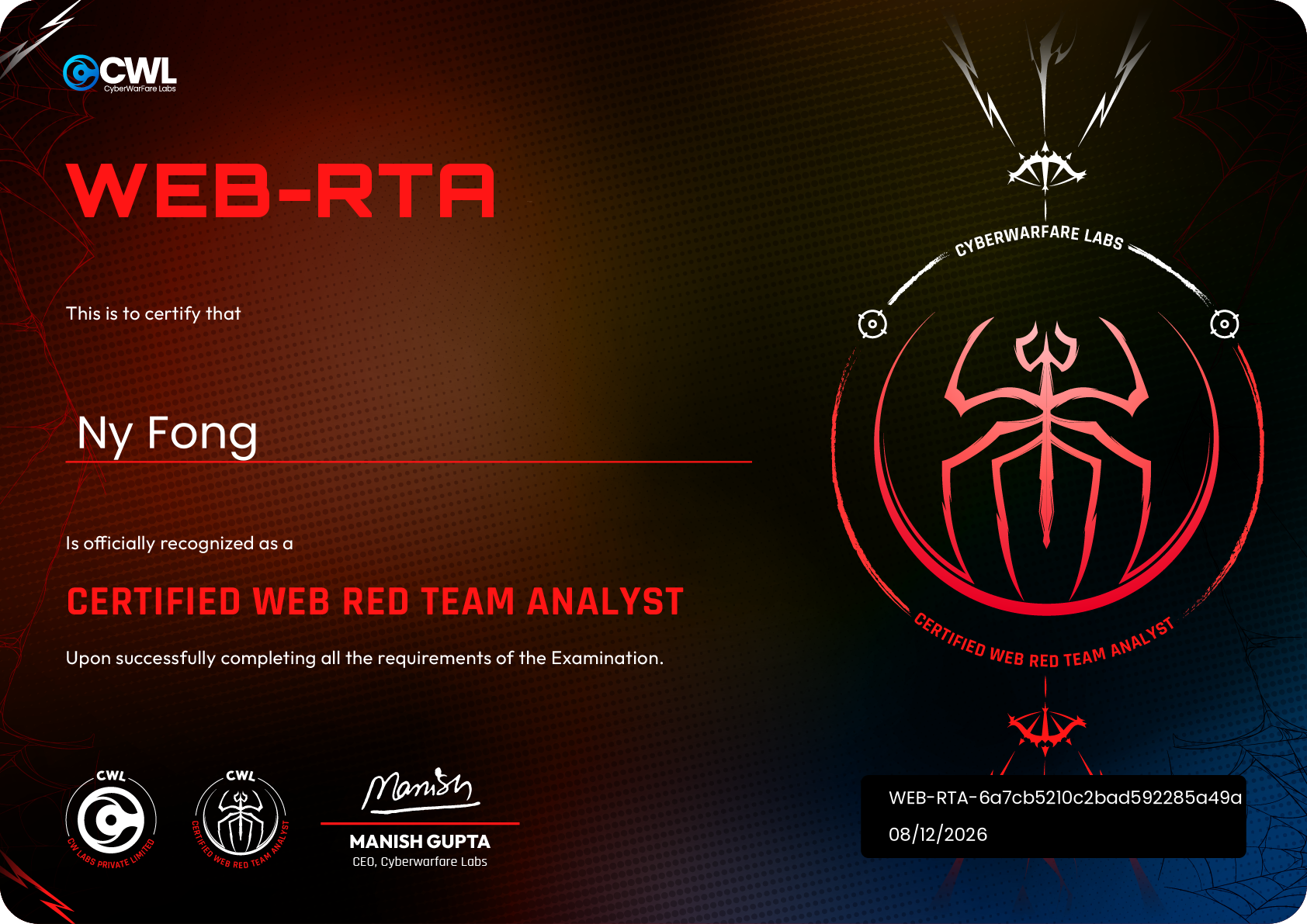 Certified Web Red Team Analyst (WEB-RTA)